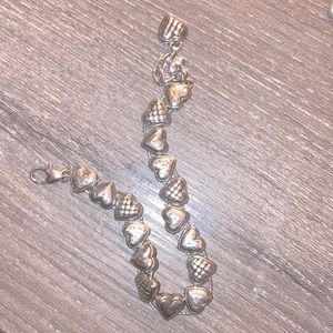 Silver heart charm bracelet